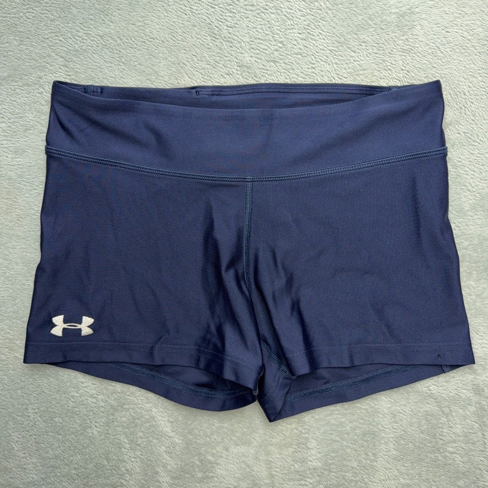 Under Armour Shorts Women Medium Navy Compression Athletic Volleyball Spandex